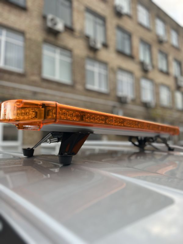 Стробоскоп мигалка на дах авто LED 100см, 12/24v жовтий помаранчевий