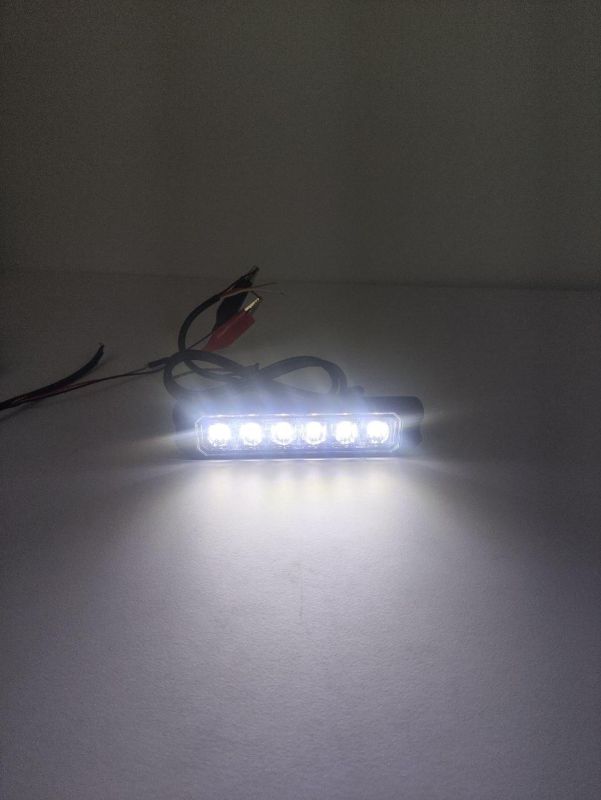 Стробоскоп мигалка в решітку автомобіля білий 6led