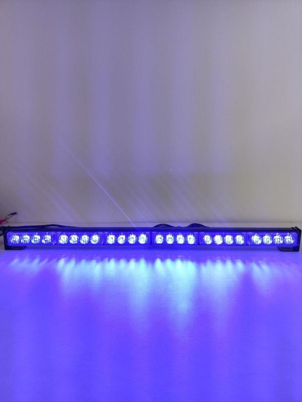 Синя led балка 65см 24W стробоскоп мигалка під лобове скло