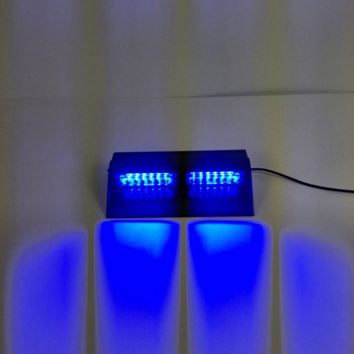 Стробоскоп мигалка під лобове скло 25 см 12 led синій